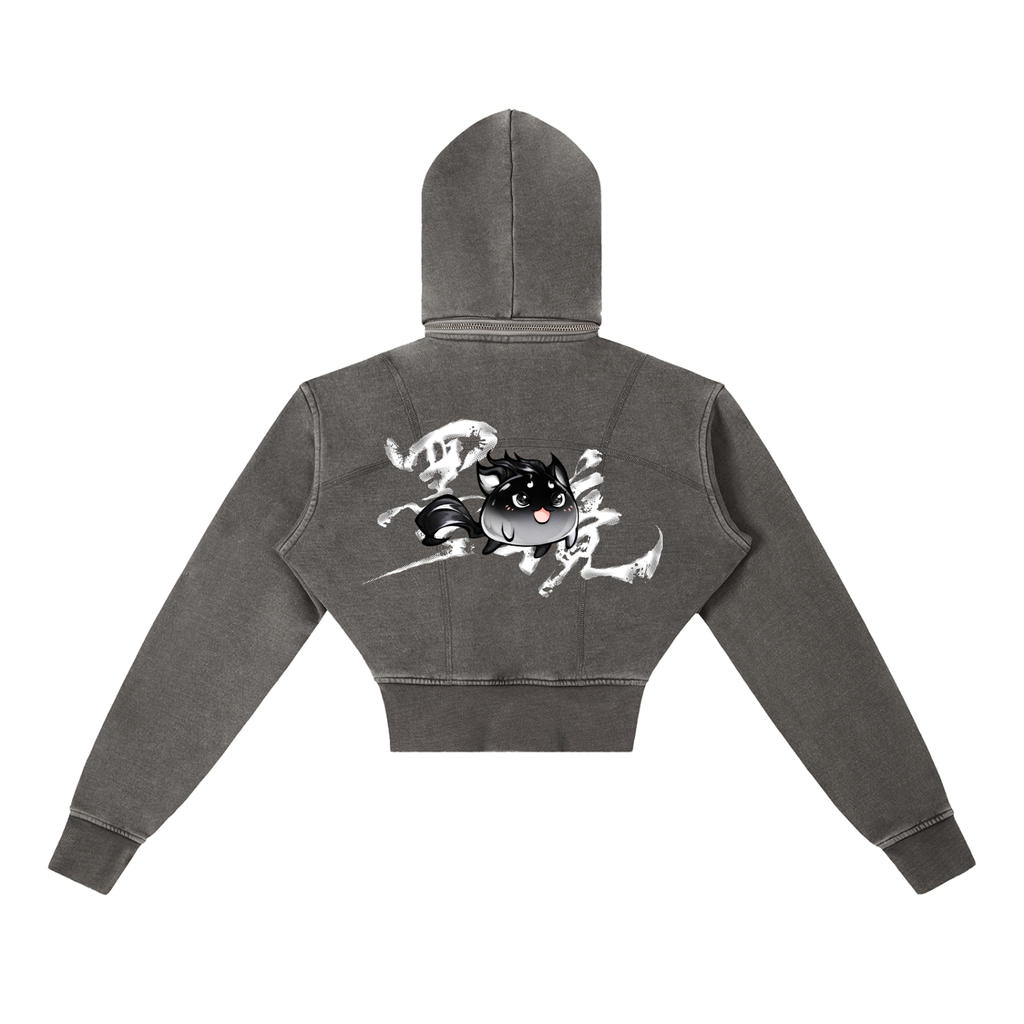 Cropped Fleece Momo Hoodie