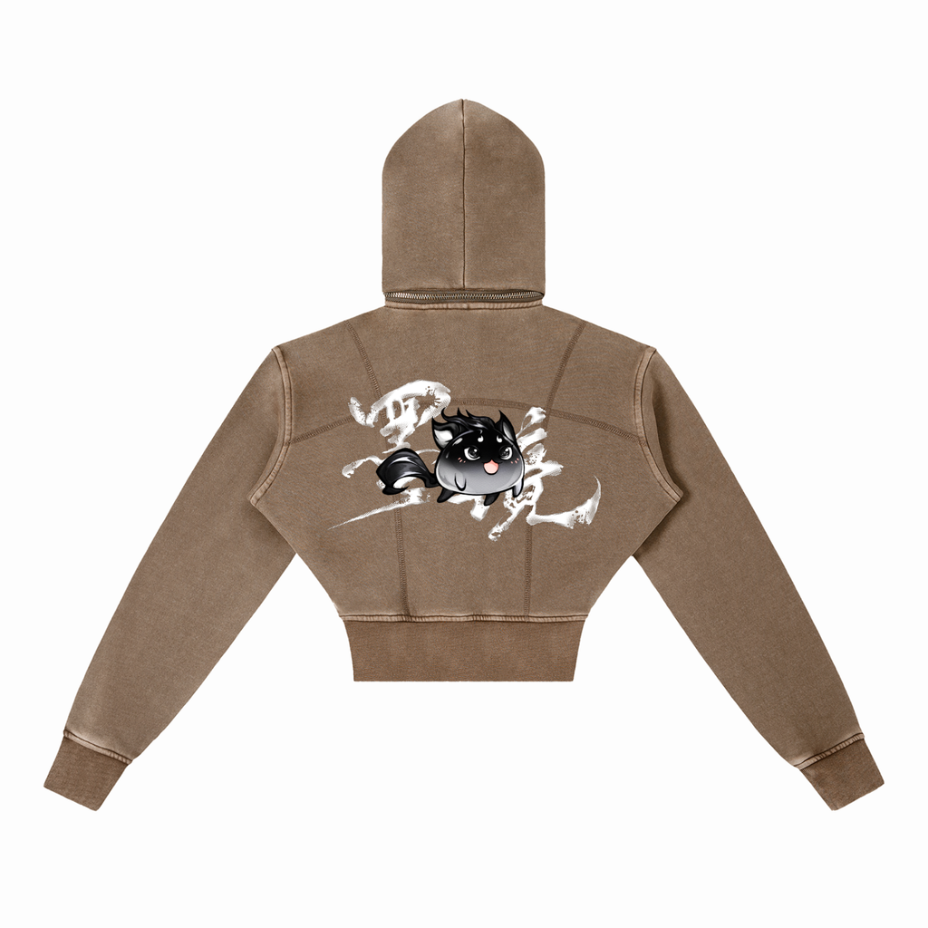 Cropped Fleece Momo Hoodie