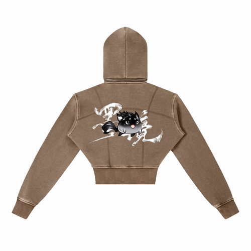 Cropped Fleece Momo Hoodie