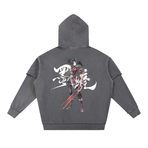 Double Layered Red Hoodie