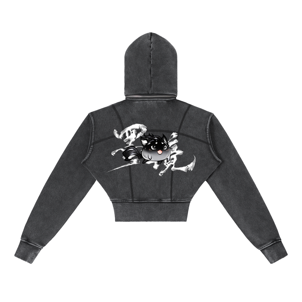 Cropped Fleece Momo Hoodie