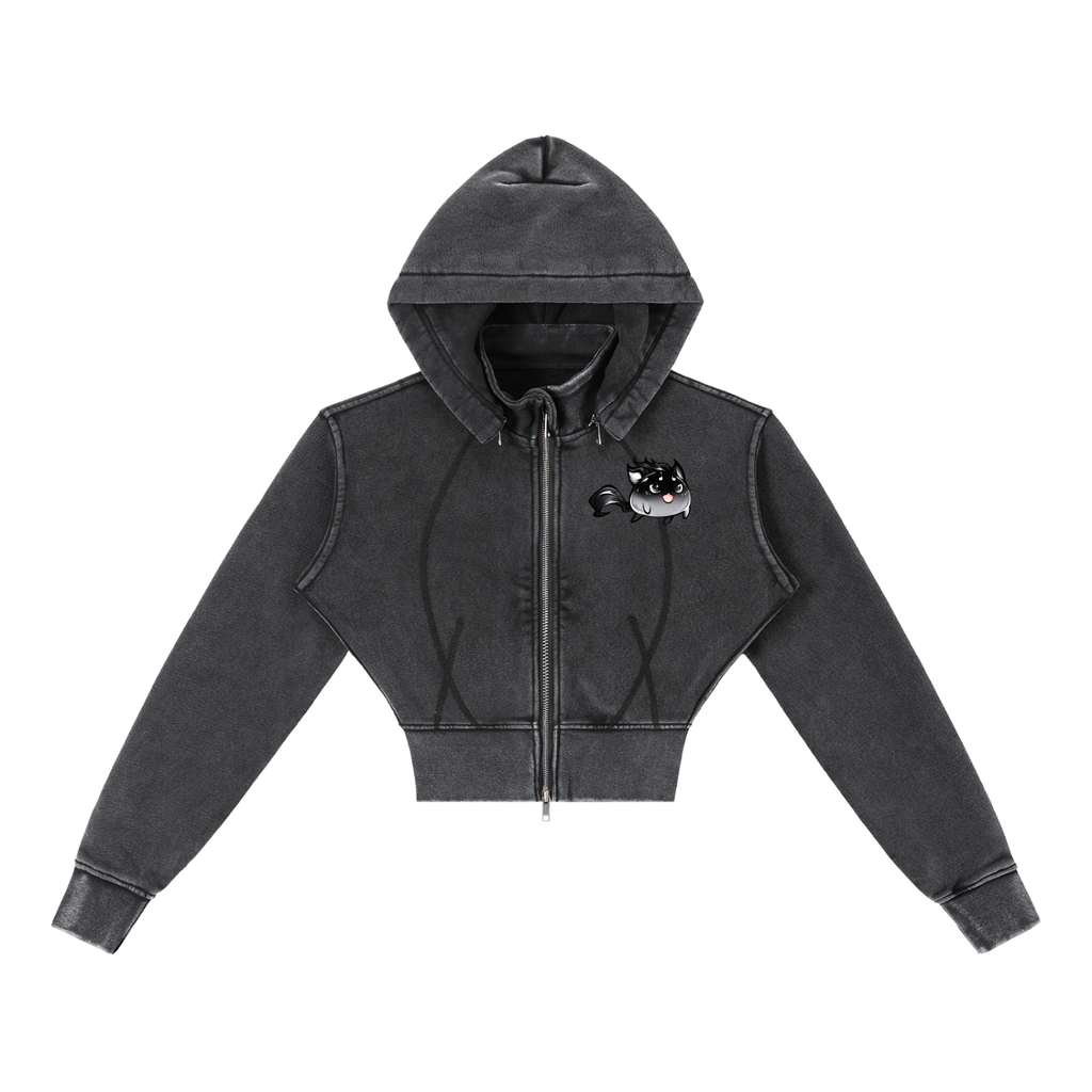 Cropped Fleece Momo Hoodie