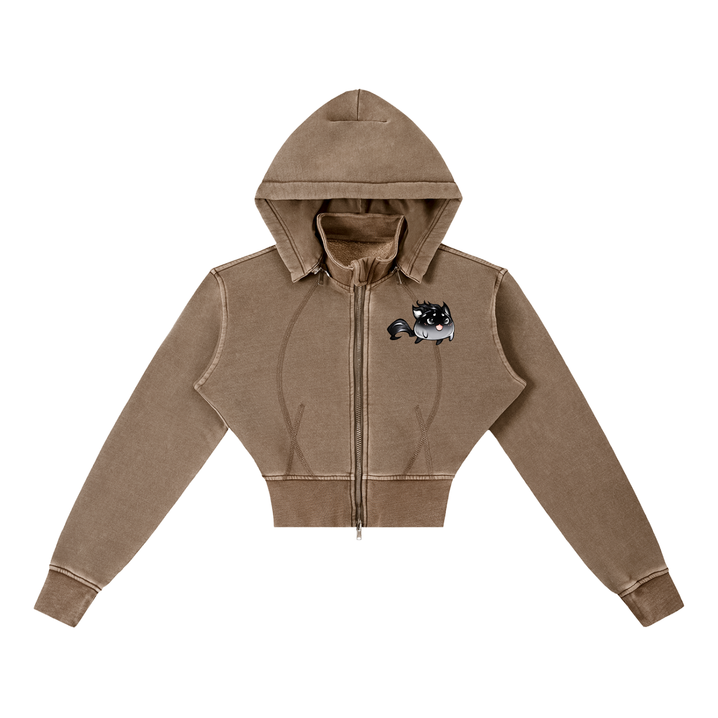 Cropped Fleece Momo Hoodie