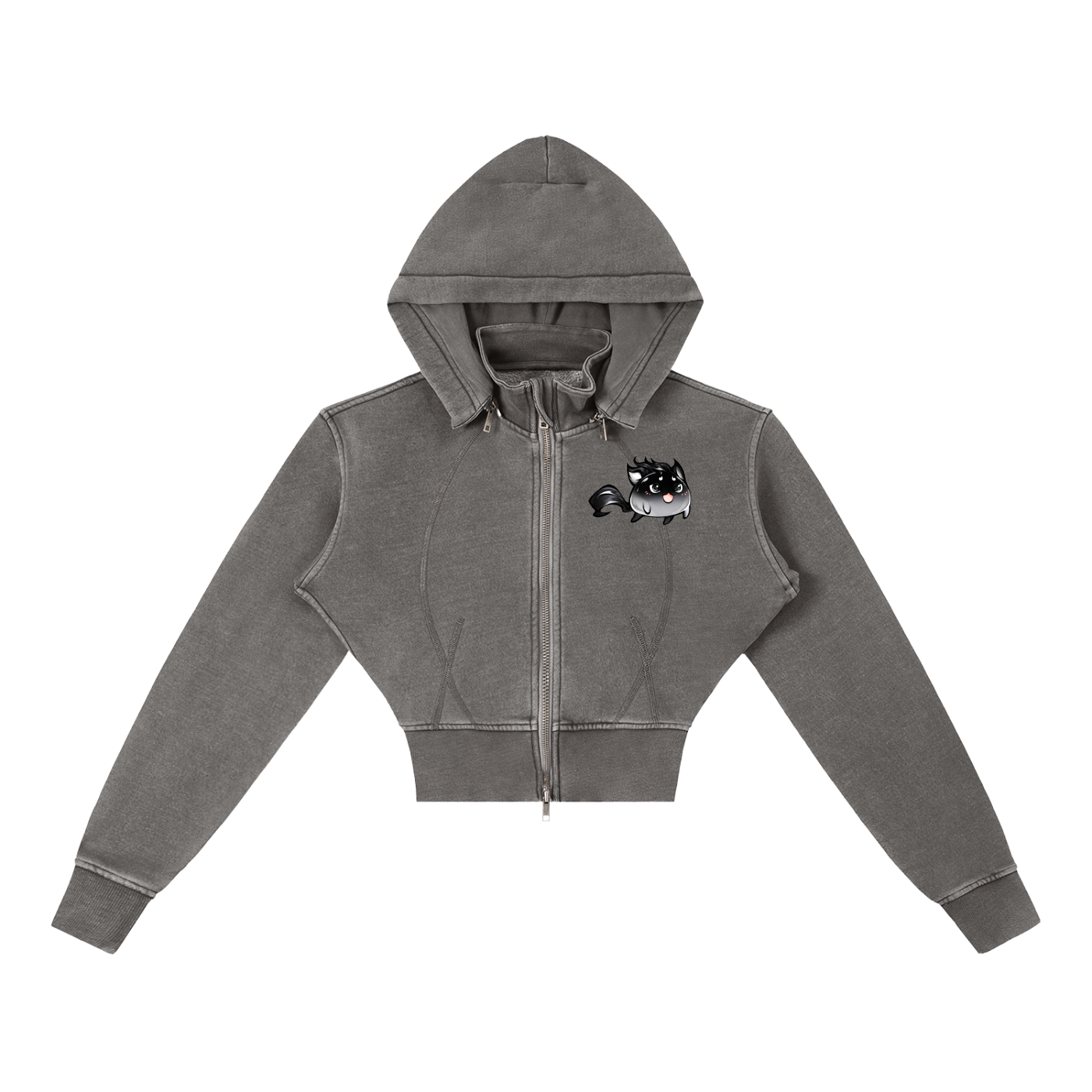 Cropped Fleece Momo Hoodie